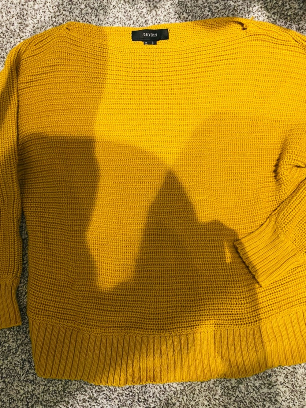 Forever 21 Mustard Knit Crewneck Sweater